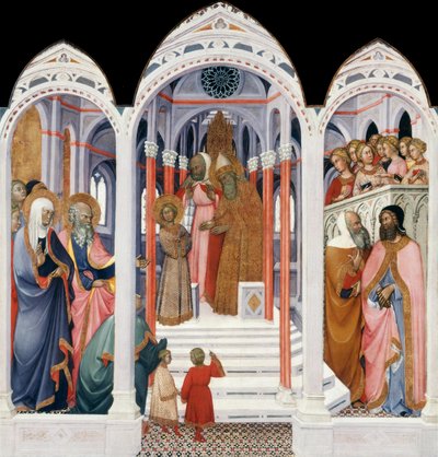 De presentatie van de Maagd Maria in de Tempel van Jeruzalem door Paolo di Giovanni Fei